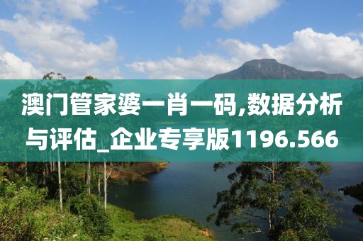 澳門管家婆一肖一碼,數(shù)據(jù)分析與評(píng)估_企業(yè)專享版1196.566