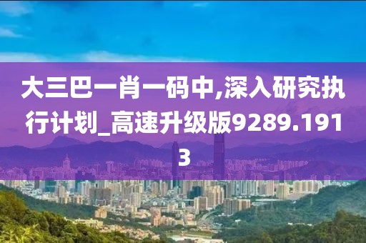 大三巴一肖一碼中,深入研究執(zhí)行計劃_高速升級版9289.1913
