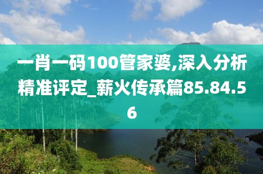 一肖一碼100管家婆,深入分析精準(zhǔn)評定_薪火傳承篇85.84.56