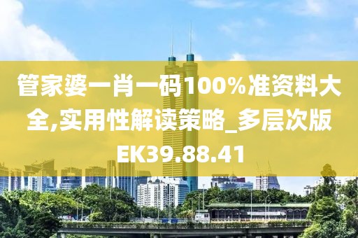 管家婆一肖一碼100%準資料大全,實用性解讀策略_多層次版EK39.88.41