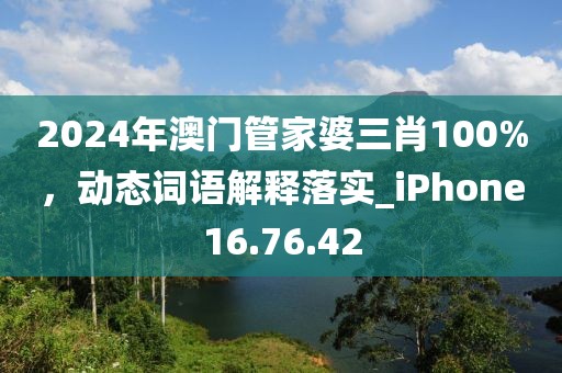 2024年澳門管家婆三肖100%，動(dòng)態(tài)詞語解釋落實(shí)_iPhone16.76.42