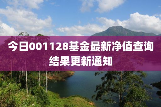 今日001128基金最新凈值查詢結(jié)果更新通知