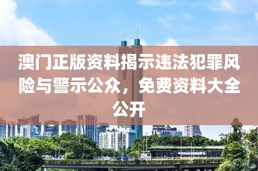 澳門正版資料揭示違法犯罪風(fēng)險(xiǎn)與警示公眾，免費(fèi)資料大全公開