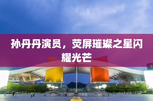 孫丹丹演員，熒屏璀璨之星閃耀光芒