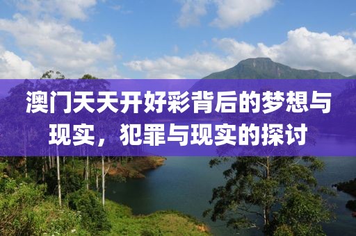 澳門天天開好彩背后的夢(mèng)想與現(xiàn)實(shí)，犯罪與現(xiàn)實(shí)的探討