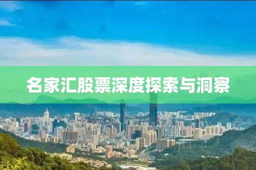 名家匯股票深度探索與洞察