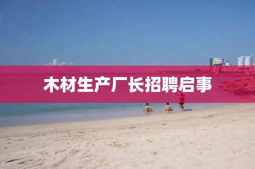 木材生產(chǎn)廠長招聘啟事