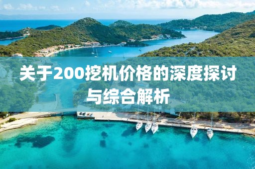 關(guān)于200挖機(jī)價(jià)格的深度探討與綜合解析