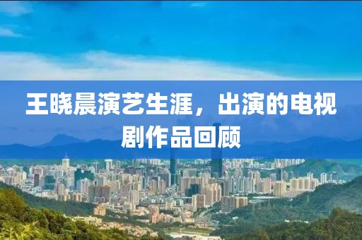 王曉晨演藝生涯，出演的電視劇作品回顧