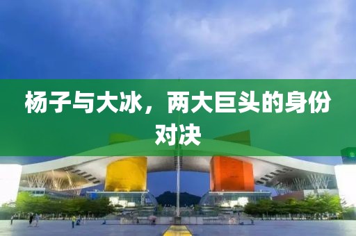 楊子與大冰，兩大巨頭的身份對決