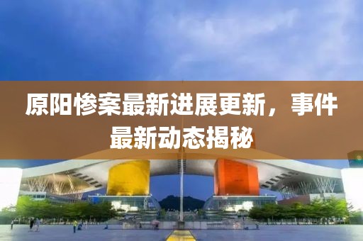 原陽慘案最新進(jìn)展更新，事件最新動(dòng)態(tài)揭秘