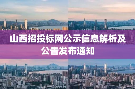 山西招投標(biāo)網(wǎng)公示信息解析及公告發(fā)布通知