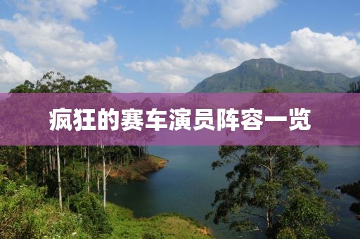 瘋狂的賽車演員陣容一覽