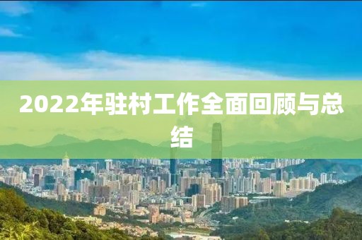 2022年駐村工作全面回顧與總結(jié)