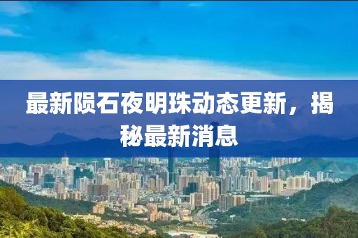 最新隕石夜明珠動態(tài)更新，揭秘最新消息