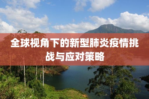 全球視角下的新型肺炎疫情挑戰(zhàn)與應(yīng)對策略