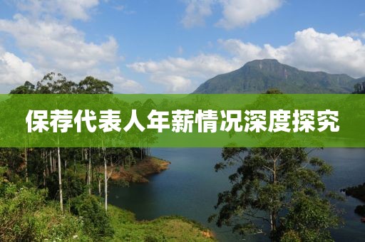 保薦代表人年薪情況深度探究