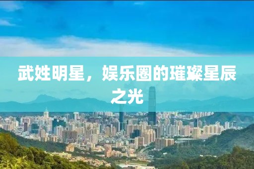 武姓明星，娛樂圈的璀璨星辰之光