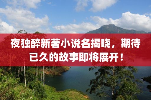 夜獨(dú)醉新著小說名揭曉，期待已久的故事即將展開！