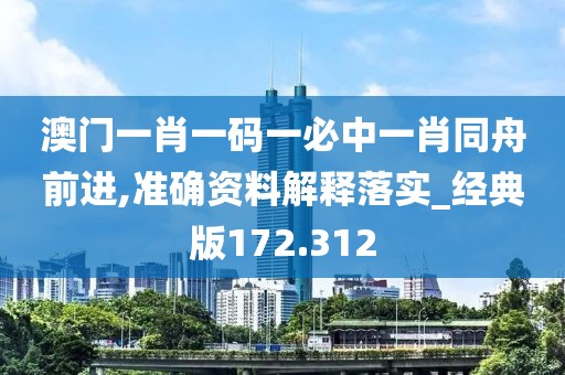 澳門(mén)一肖一碼一必中一肖同舟前進(jìn),準(zhǔn)確資料解釋落實(shí)_經(jīng)典版172.312