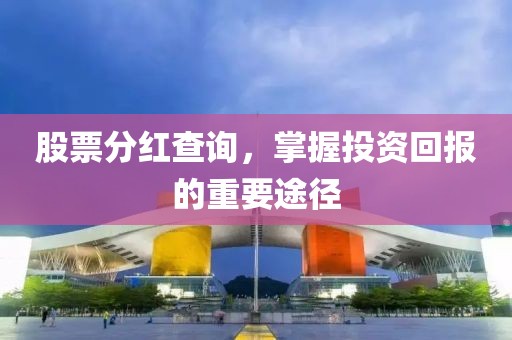 股票分紅查詢，掌握投資回報的重要途徑