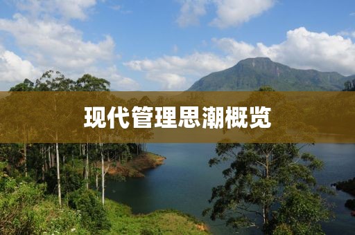 現(xiàn)代管理思潮概覽