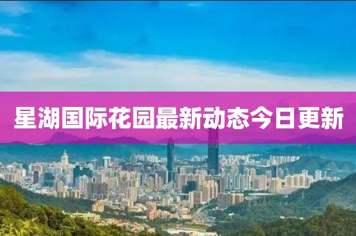 星湖國際花園最新動態(tài)今日更新