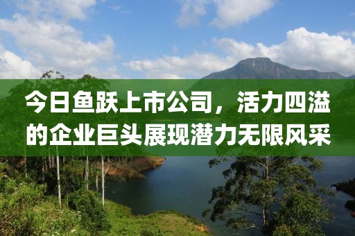今日魚躍上市公司，活力四溢的企業(yè)巨頭展現(xiàn)潛力無限風(fēng)采