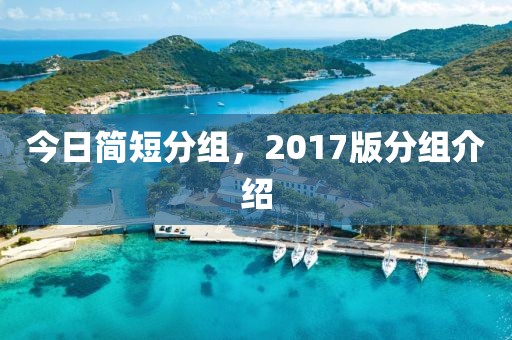 今日簡短分組，2017版分組介紹