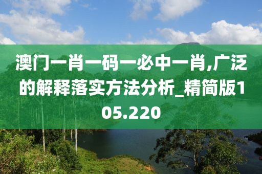 澳門一肖一碼一必中一肖,廣泛的解釋落實方法分析_精簡版105.220