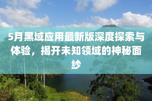 5月黑域應用最新版深度探索與體驗，揭開未知領域的神秘面紗