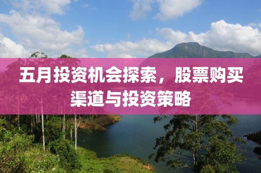 五月投資機會探索，股票購買渠道與投資策略