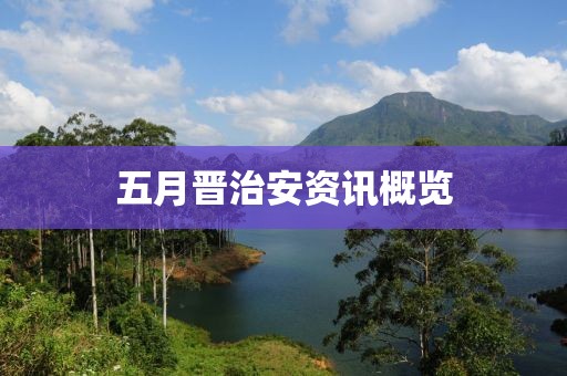 五月晉治安資訊概覽