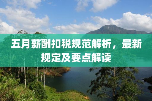 五月薪酬扣稅規(guī)范解析，最新規(guī)定及要點解讀