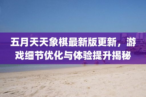 五月天天象棋最新版更新，游戲細(xì)節(jié)優(yōu)化與體驗(yàn)提升揭秘