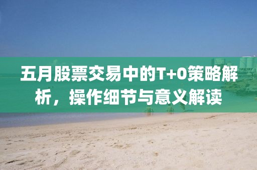 五月股票交易中的T+0策略解析，操作細(xì)節(jié)與意義解讀