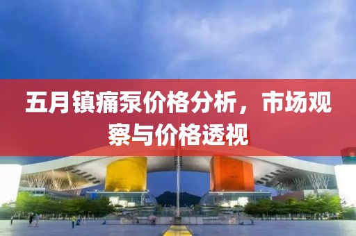五月鎮(zhèn)痛泵價(jià)格分析，市場(chǎng)觀察與價(jià)格透視