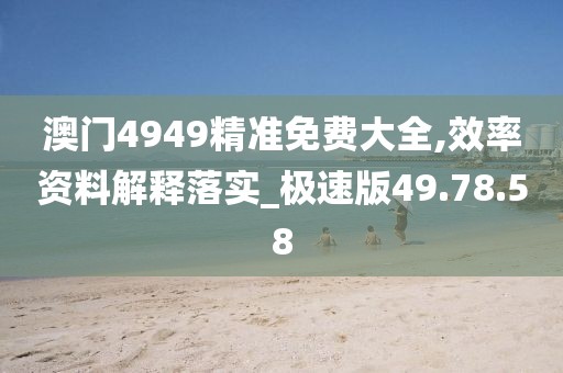 澳門4949精準(zhǔn)免費(fèi)大全,效率資料解釋落實(shí)_極速版49.78.58