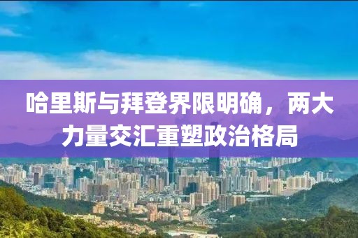 哈里斯與拜登界限明確，兩大力量交匯重塑政治格局