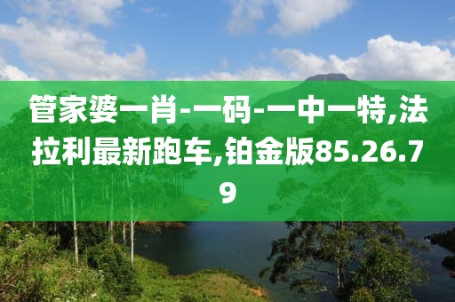 管家婆一肖-一碼-一中一特,法拉利最新跑車,鉑金版85.26.79