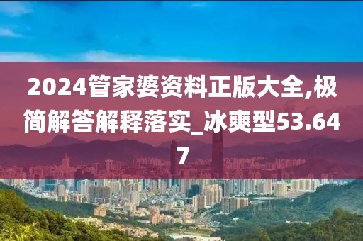 2024管家婆資料正版大全,極簡解答解釋落實_冰爽型53.647