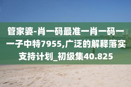 管家婆-肖一碼最準(zhǔn)一肖一碼一一子中特7955,廣泛的解釋落實(shí)支持計(jì)劃_初級(jí)集40.825