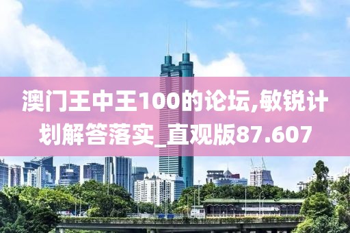 澳門王中王100的論壇,敏銳計劃解答落實_直觀版87.607